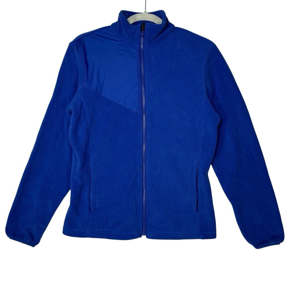Lands' End Outfitters Blue Fleece Jacket S Full Zip Mixed Media Gorpcore Outdoor